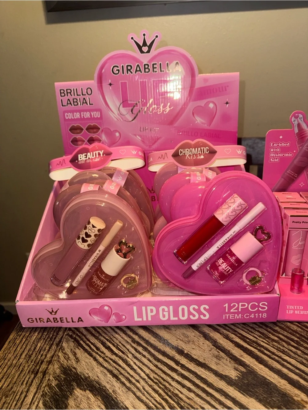 GIRABELLA Pink Heart Lip Gloss Set